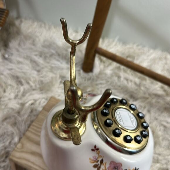 Working Columbia Tel-Com Vintage French Style Telephone Rose Floral Design - Picture 9 of 17
